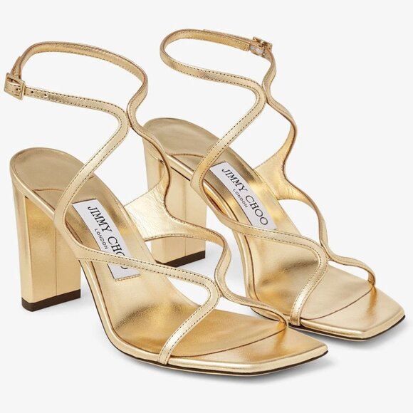 JIMMY CHOO AZIE 85 GOLD METALLIC THESE Are  BRAND NEW THIS IS THE PICTURE - Picture 1 of 2